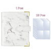 A white marble-patterned A5 PU photocard album with a gold edge and 25 included pages.