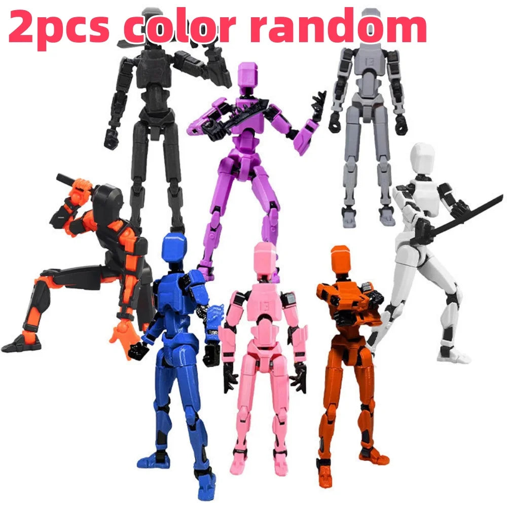 Multi-Jointed Action Robot Figure with Dog Companion