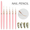 Kit de pinceaux professionnel pour l'art du nail art (5-en-1)