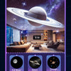 A colorful poster featuring a space scene with planets and a dark background for a projector night light.