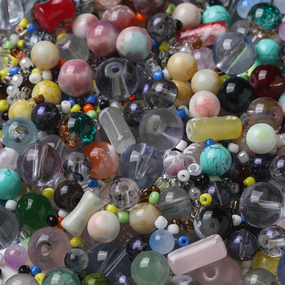 50g Colorful Glass Mix Beads for Jewelry Making