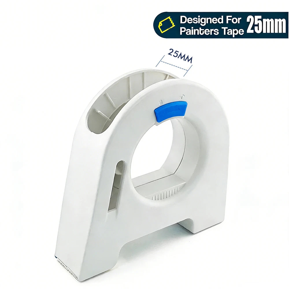 A white professional masking tape applicator tool designed for 25mm tape.