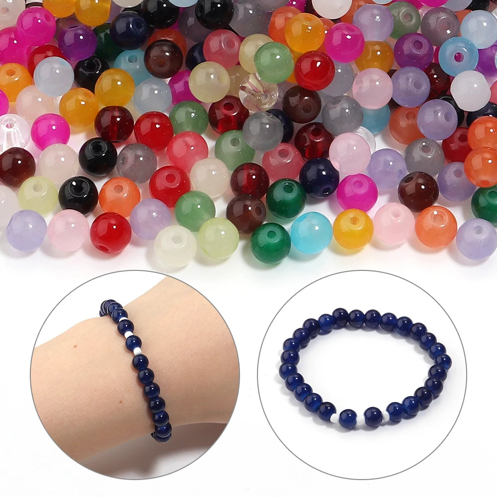Colorful Round Glass Beads for Jewelry Making