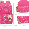 3-Piece Canvas Backpack Set for School