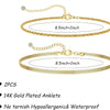 Layered Herringbone Anklet Set