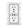 قاطع كهرباء عالمي متعدد الاستخدامات بـ 6 منافذ مع منافذ شحن USB