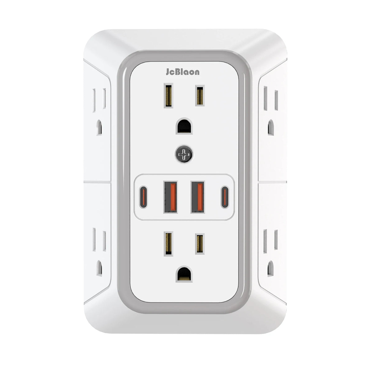 قاطع كهرباء عالمي متعدد الاستخدامات بـ 6 منافذ مع منافذ شحن USB