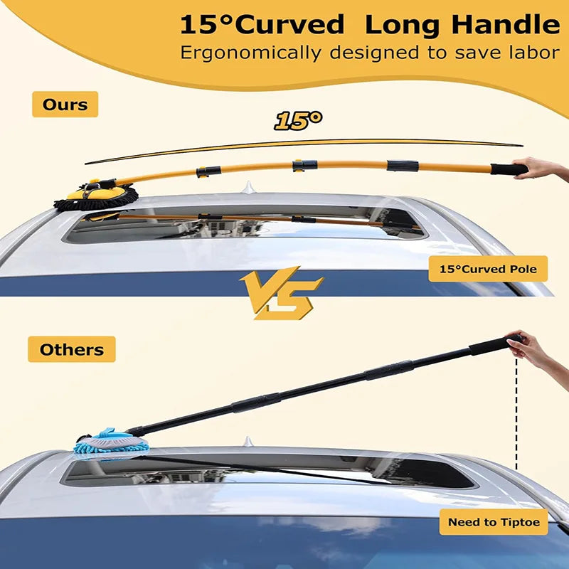 Telescoping Car Wash Mop with Soft Chenille Brush Head