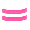 A pair of pink silicone bicycle brake lever covers.