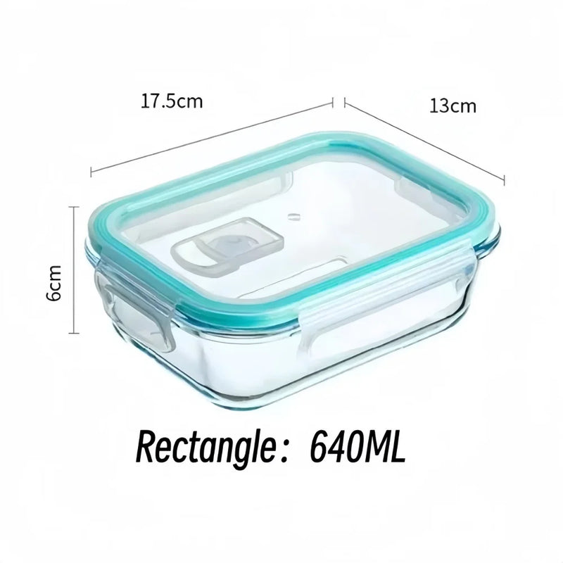 Tupperware de Vidrio Borosilicato Rectangular con Tapa Hermética
