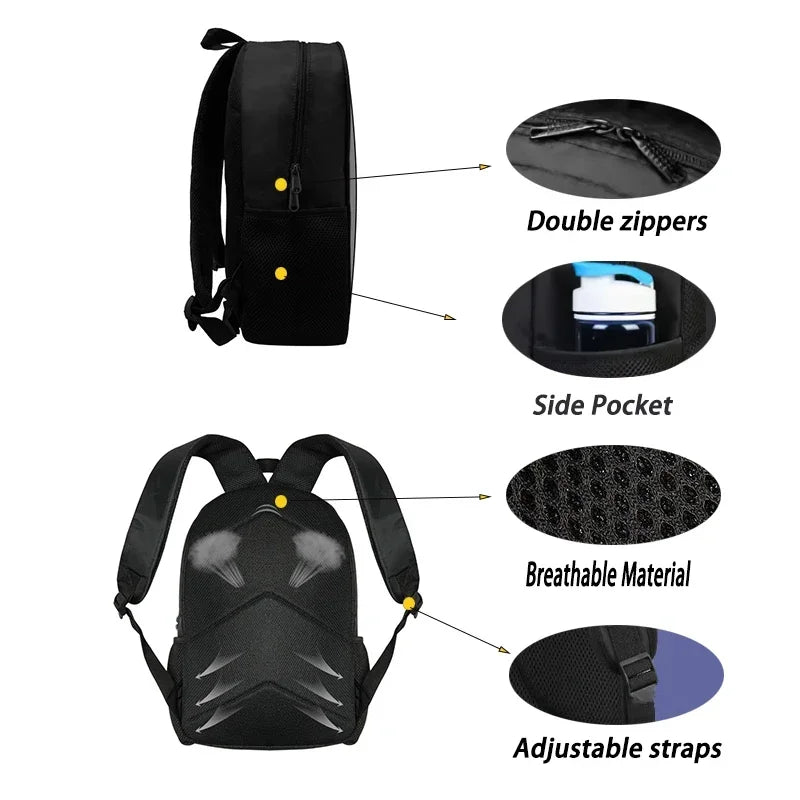 Cartoon Gorilla Kids School Backpack Set with Lunch Bag and Pencil Case