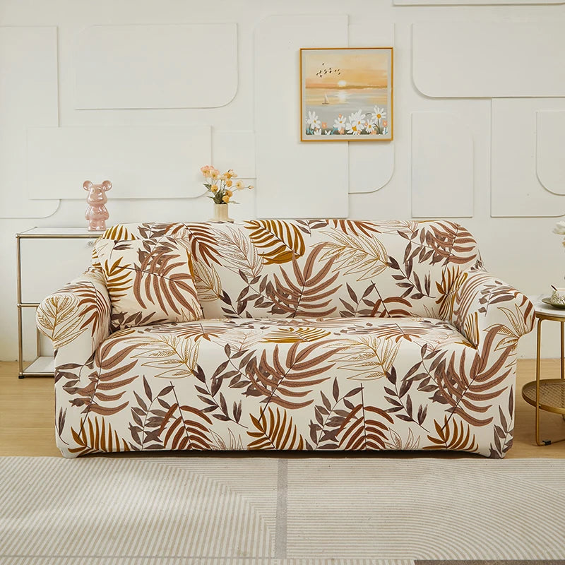 Slip-Resistant Stretch Sofa Cover with Floral Design