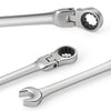 Metric Ratcheting Wrench Set with Flex-Head and Carry Bag