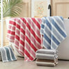 8-Piece Ultra-Soft Microfiber Towel Set with Two-Tone Stripe Design