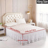 Elastic Wrap-Around Ruffled Bed Skirt with Lace Trim