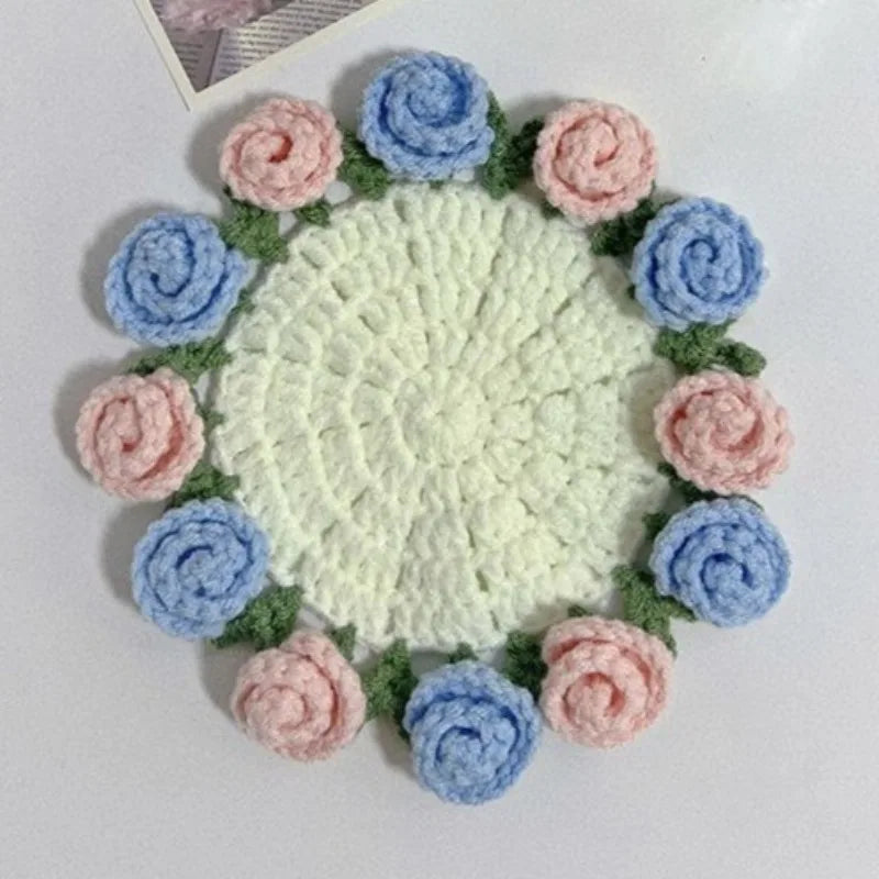 Crochet Rose Bouquet Coaster