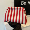 Woven Crochet Hobo Handbag with Colorblock Design