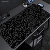 Large Abstract Desk Mat with Stitched Edges