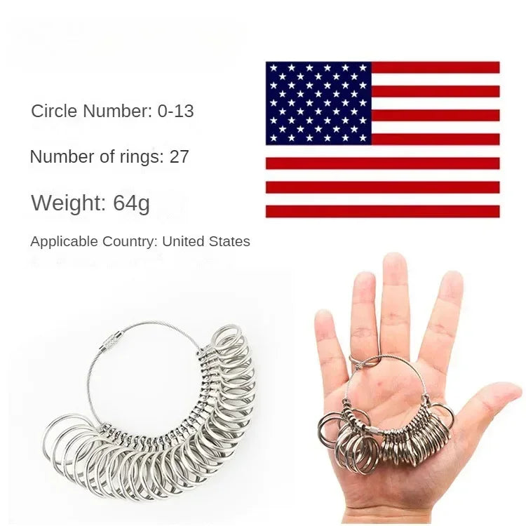 Stainless Steel Ring Sizer Gauge for Accurate Finger Measurement