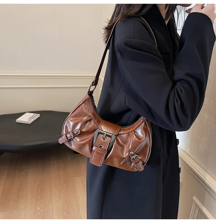 Y2K Retro Pleated Hobo Shoulder Bag