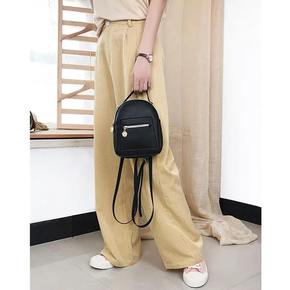Mini Waterproof PU Backpack for Women