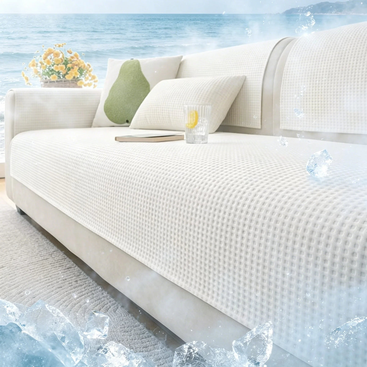 Cooling Sofa Cover with Anti-Slip Backing