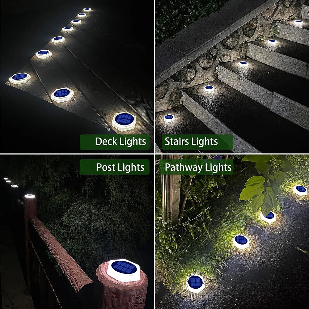 Solar Powered LED Step and Path Lights with Auto On/Off