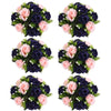 Set of 6 Silk Rose Flower Balls for Wedding & Event Decor