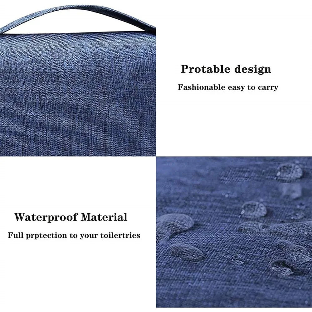 Hanging Toiletry Bag with Waterproof Oxford Fabric and Large Capacity