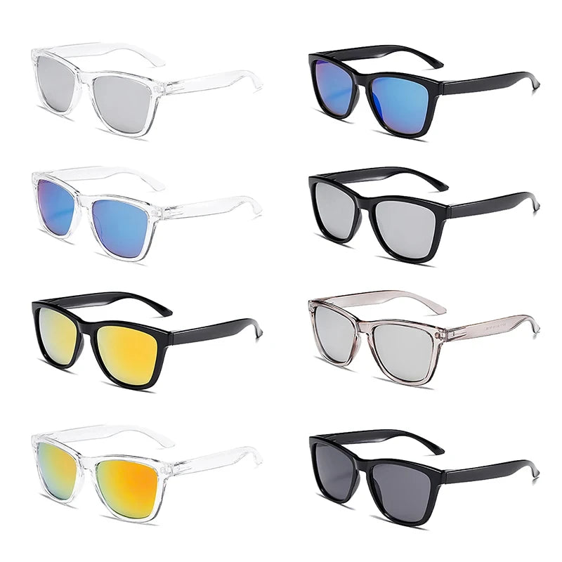 Retro Clear Frame Sunglasses with UV400 Protection