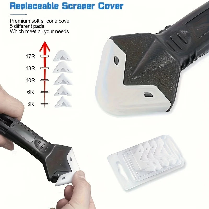 3-in-1 Silicone Caulking Tool Kit with Sealant Remover and Finishing Scraper