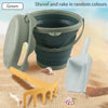 Collapsible Beach Toy Set with Bucket, Shovel & Rake