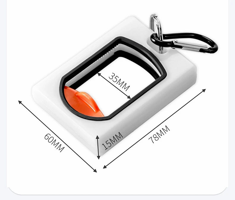 A white plastic cable tie with a black opening and a metal clip, showing dimensions of 35mm, 60mm, and 78mm.