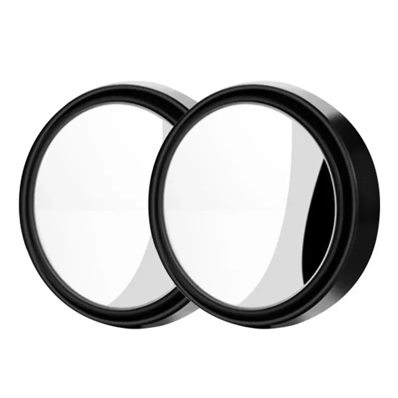 A pair of black dual-lens car blind spot mirrors.