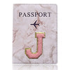 Embroidered Letter Passport Holder with Card Pocket