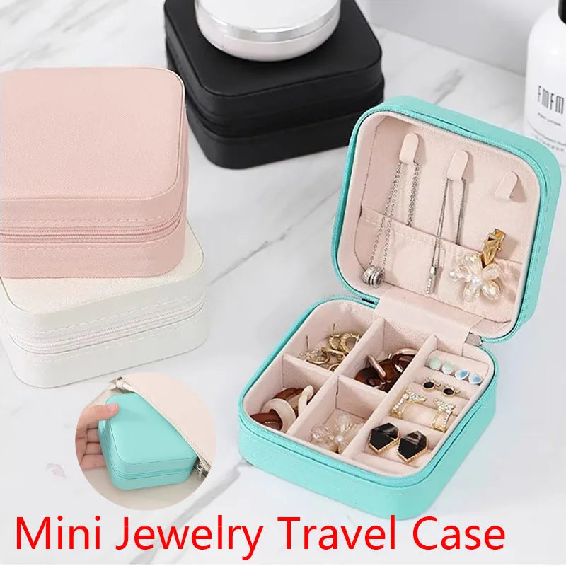 Compact PU Leather Jewelry Travel Case