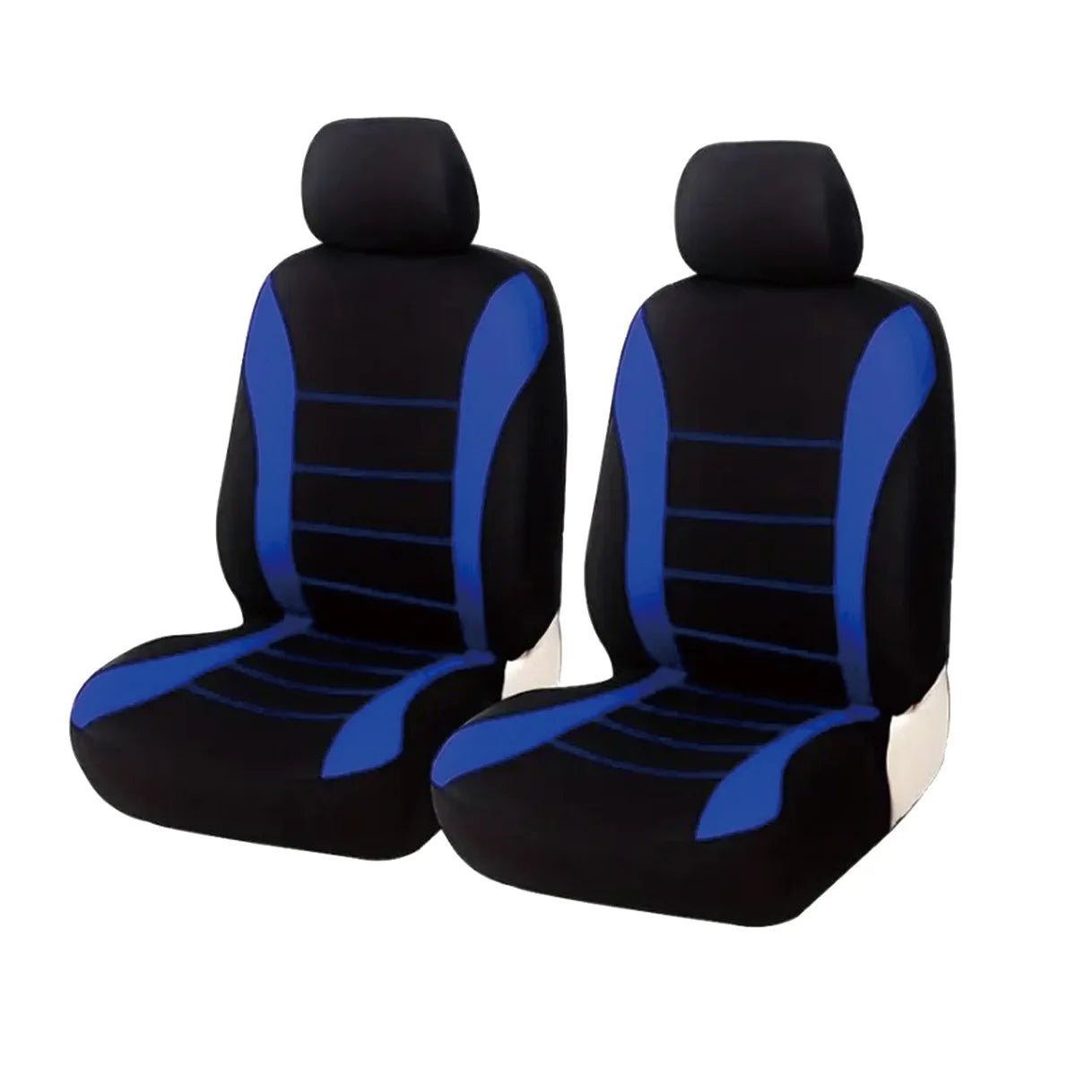A black memory foam seat cushion with blue accents shown from the back.