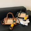 Woven PU Crossbody Bucket Bag