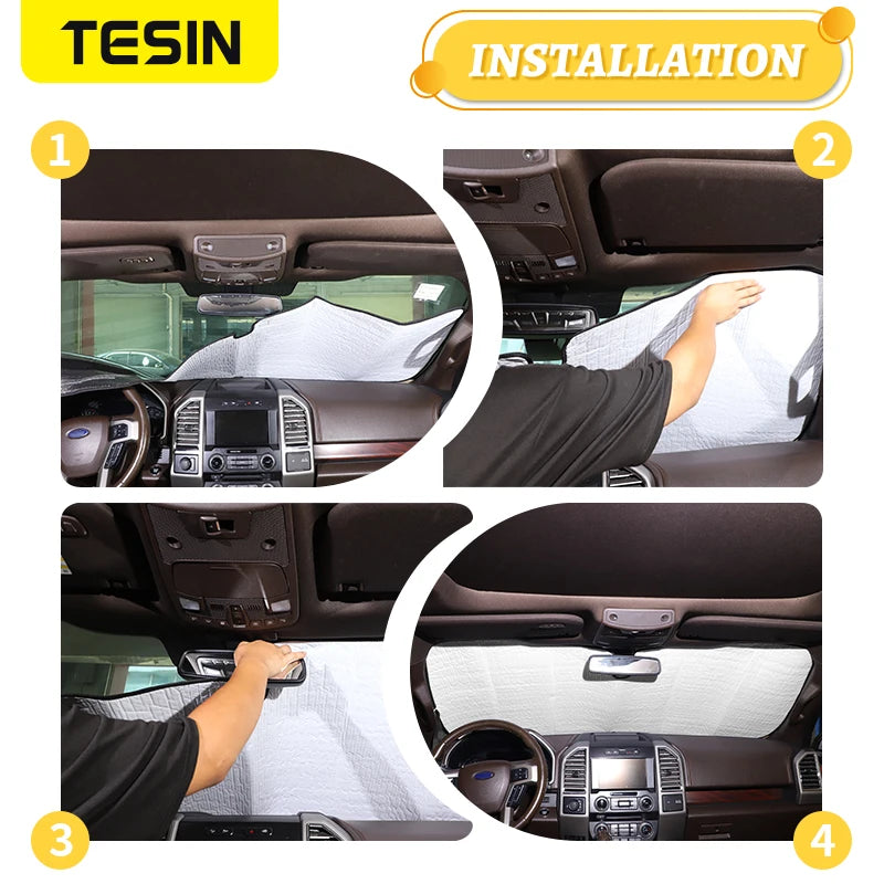 Ford F-150 Windshield Sun Shade - Heat Blocking Aluminum Foil Cover