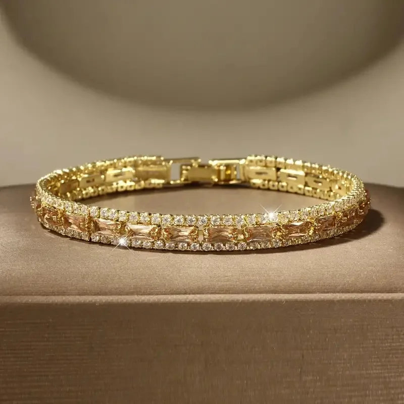 14K Gold Plated Tennis Bracelet with Cubic Zirconia