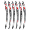 A set of six 15-inch ARC-EDGE tooth reciprocating saw blades made from CRV steel.