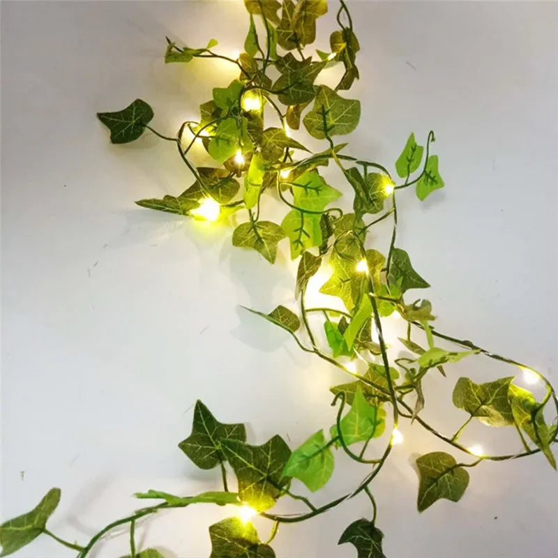 Luces de hadas con vid artificial y bombillas LED