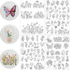 Pre-Printed Water-Soluble Embroidery Stabilizer Sheets with Floral & Letter Patterns