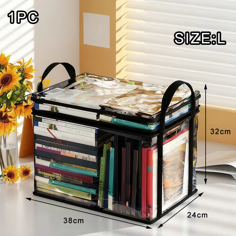 Large Clear PVC Storage Box with Hinged Lid