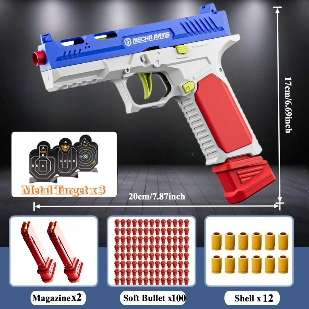 Building Block Toy Gun with Continuous Firing Blowback Action