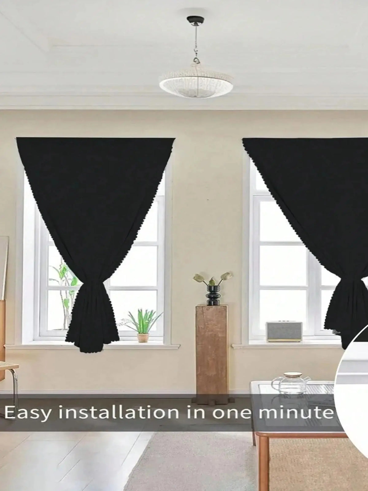 Self-Adhesive Blackout Curtain for Bedroom & Living Room