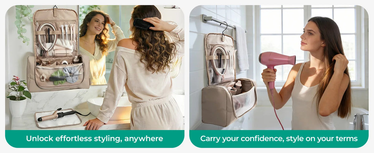 Travel Hair Tool Organizer with Hanging Hook