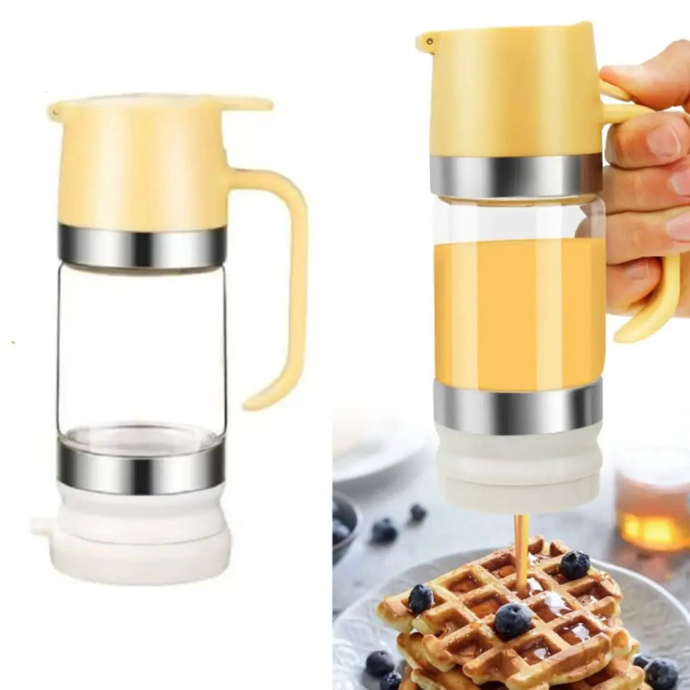 Clear Glass Honey Dispenser with Press-Top Lid