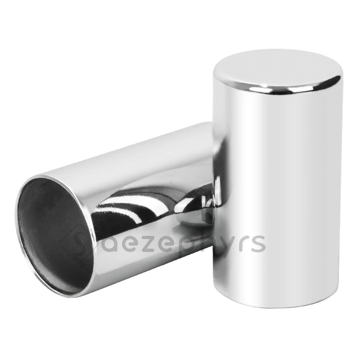A chrome magnetic docking hardware cover kit for Harley touring models.