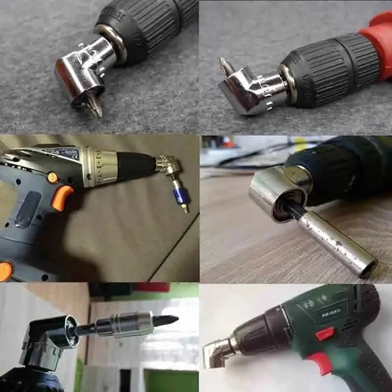Close-up view of a drill attachment with a magnetic hex socket used for drilling tasks.